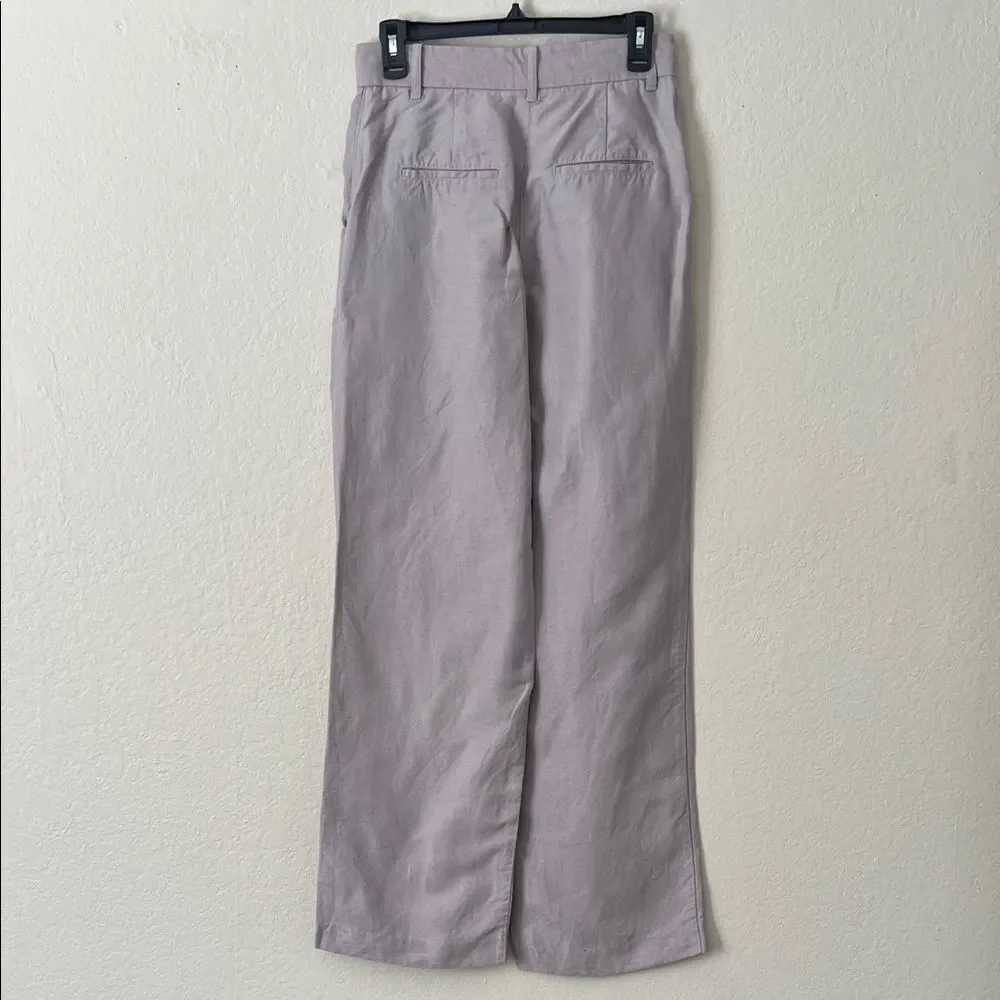 NWOT Aritzia Wilfred London Grey Linen Blend Wider the Effortless Pant in Size 6